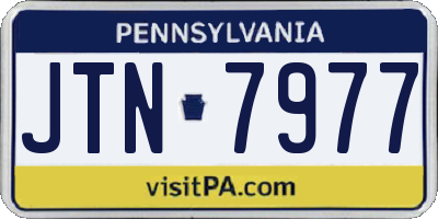 PA license plate JTN7977