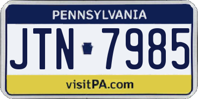 PA license plate JTN7985