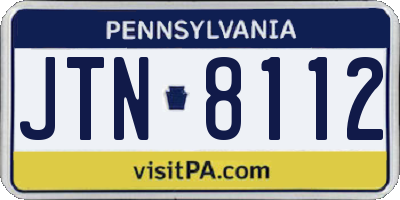 PA license plate JTN8112