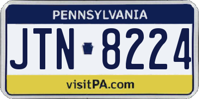 PA license plate JTN8224