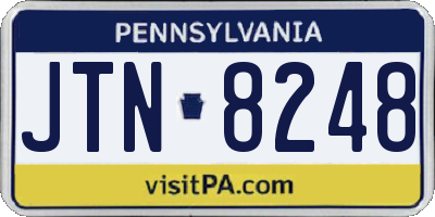 PA license plate JTN8248