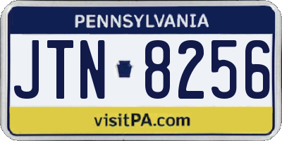 PA license plate JTN8256