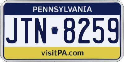 PA license plate JTN8259