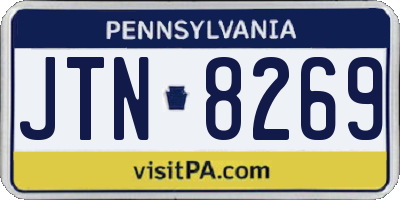 PA license plate JTN8269