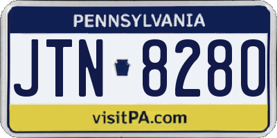 PA license plate JTN8280