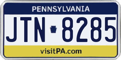 PA license plate JTN8285