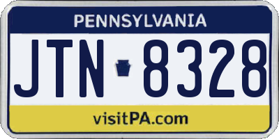 PA license plate JTN8328
