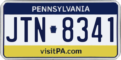 PA license plate JTN8341