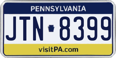 PA license plate JTN8399