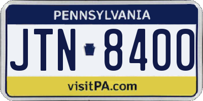PA license plate JTN8400
