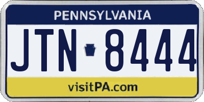 PA license plate JTN8444