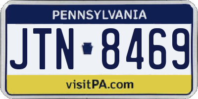 PA license plate JTN8469