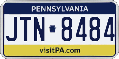 PA license plate JTN8484