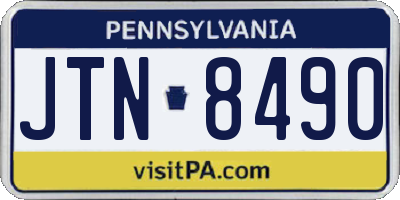 PA license plate JTN8490