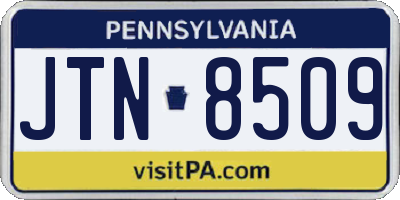 PA license plate JTN8509