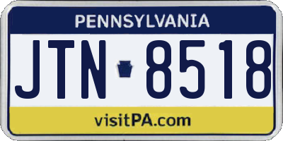 PA license plate JTN8518