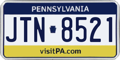 PA license plate JTN8521