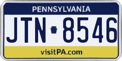 PA license plate JTN8546
