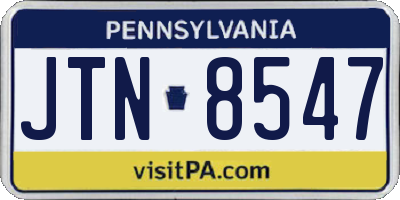 PA license plate JTN8547