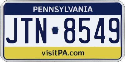 PA license plate JTN8549