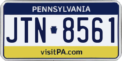 PA license plate JTN8561