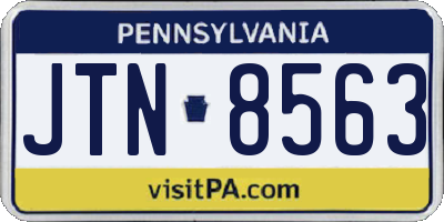PA license plate JTN8563