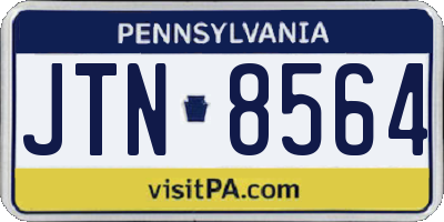 PA license plate JTN8564