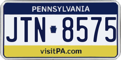PA license plate JTN8575