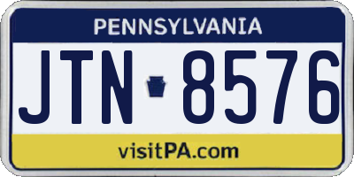 PA license plate JTN8576