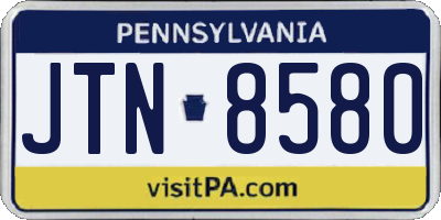 PA license plate JTN8580