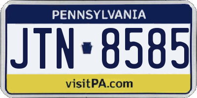 PA license plate JTN8585