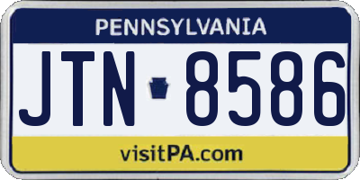 PA license plate JTN8586