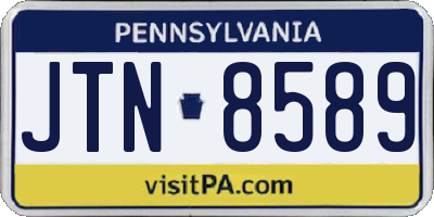 PA license plate JTN8589