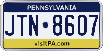 PA license plate JTN8607