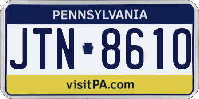 PA license plate JTN8610