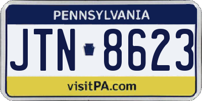 PA license plate JTN8623
