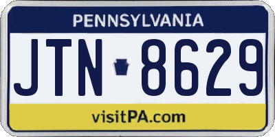 PA license plate JTN8629