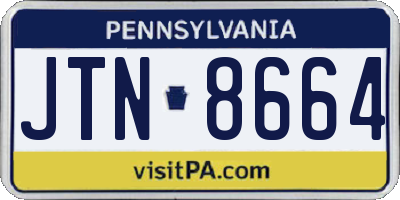 PA license plate JTN8664
