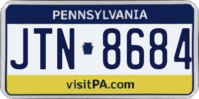 PA license plate JTN8684