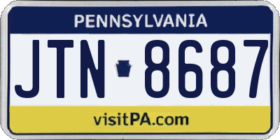PA license plate JTN8687