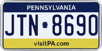 PA license plate JTN8690