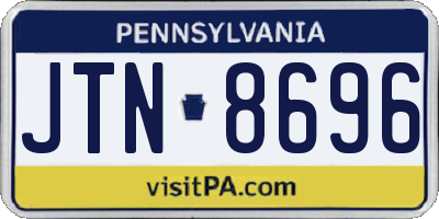 PA license plate JTN8696