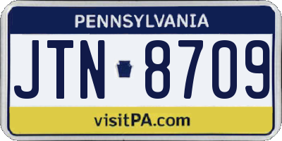 PA license plate JTN8709