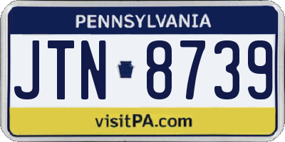 PA license plate JTN8739