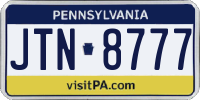 PA license plate JTN8777