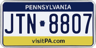 PA license plate JTN8807