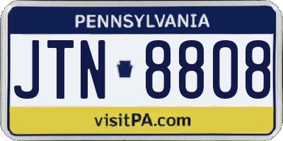 PA license plate JTN8808
