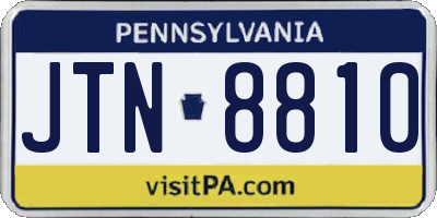 PA license plate JTN8810
