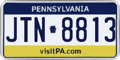 PA license plate JTN8813