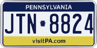 PA license plate JTN8824